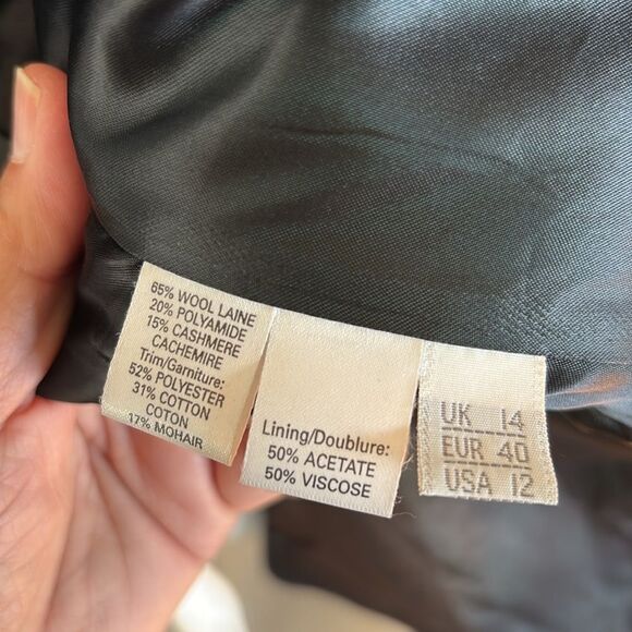 Vintage Nicole Farhi Wool/Cashmere Blend & Faux Fur Full Length Evening Coat - Picture 12 of 13